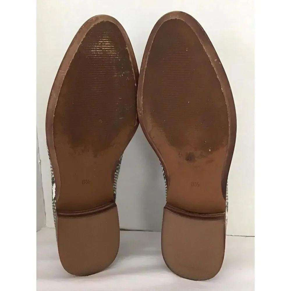 MADEWELL FRANCES LOAFER SNAKESKIN 8.5 SNAKE BLACK WHITE LEATHER MULE SKIMMER - Picture 5 of 8